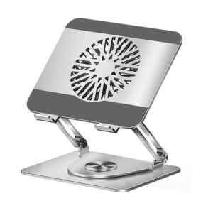 L121 Nuvon 360° Rotatable Laptop Stands Magnetic Fan L121 Nuvon 360° Rotatable Laptop Stands Magnetic Fan Laptop stand for standing at desk Silver color