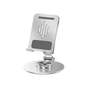 P108 ipad tablet holders-Aluminum Phone Stand – Foldable, Stylish, and Built to Move silver color