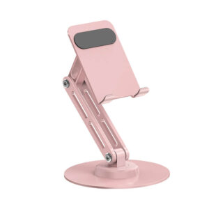 P74 Telphone Stand desk Metal Phone Stand – Compact, Stable, and Effortlessly Adjustable pink color
